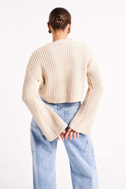 Didi Cropped Knit Jumper - Cream