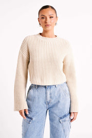 Didi Cropped Knit Jumper - Cream