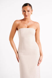Sable Textured Midi Dress - Natural