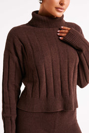 Cupid Long Sleeve Turtle Neck - Chocolate