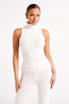 Angelina Ribbed Turtleneck - Grey Marle