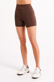 Martina Bike Shorts With Pocket - Dark Chocolate