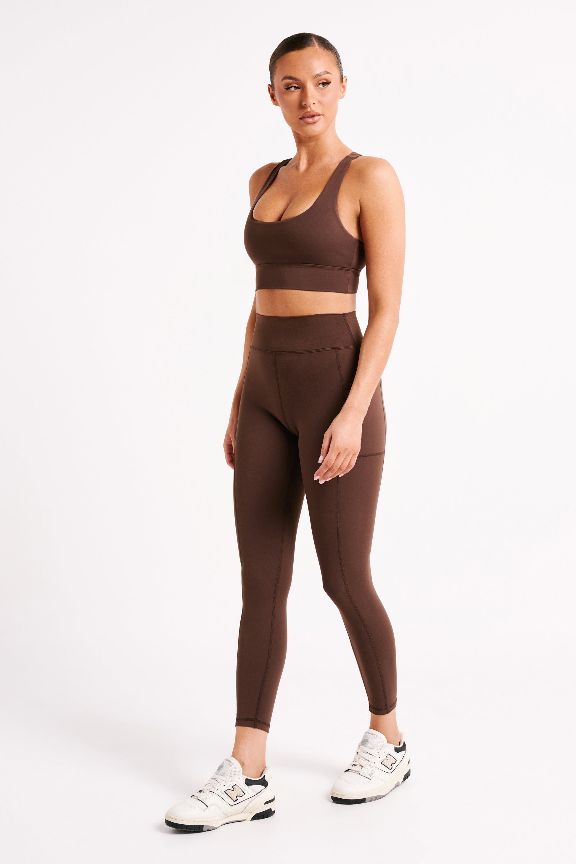 Briar V Back Leggings With Pockets - Dark Chocolate #9