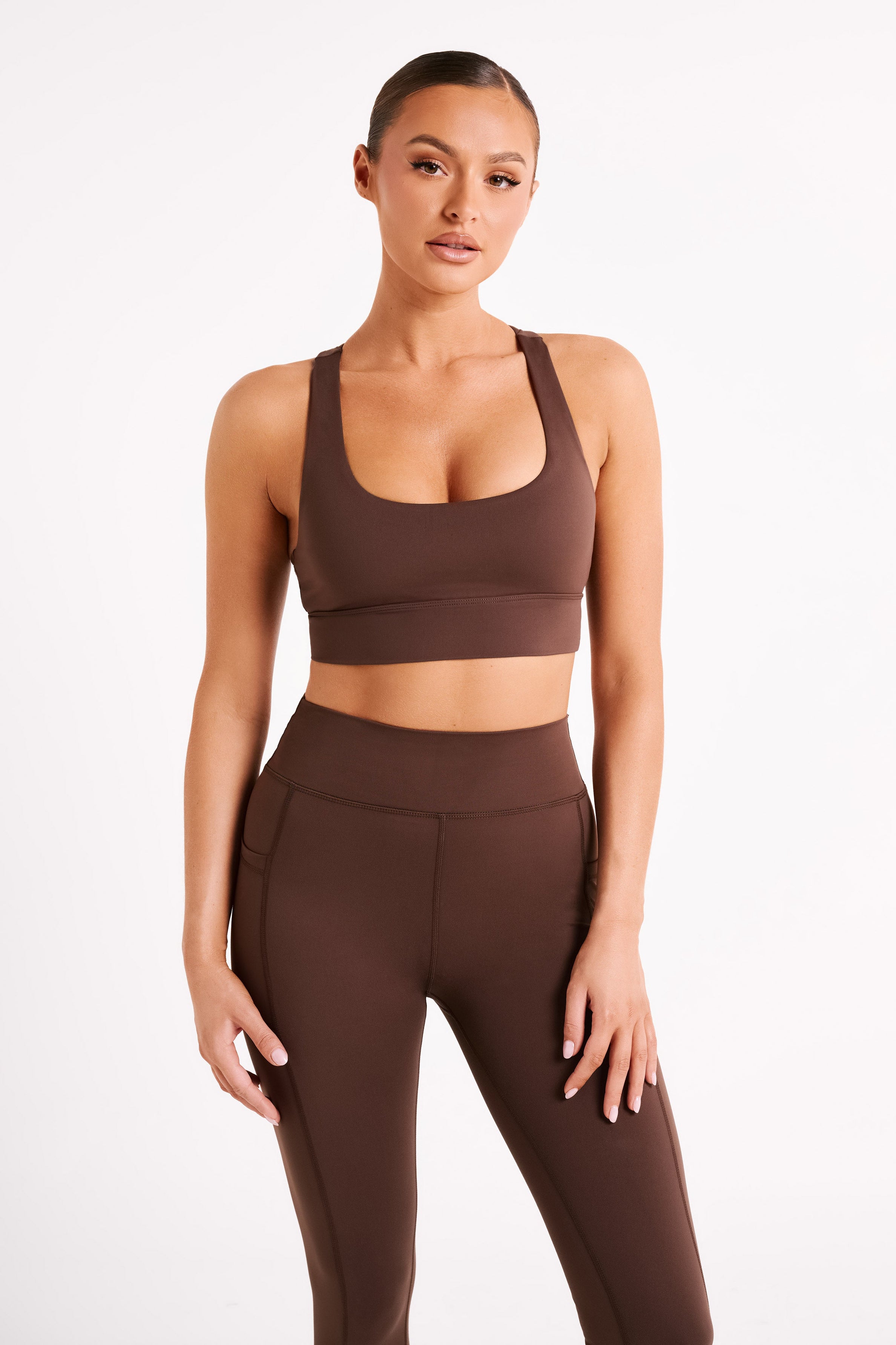 Thea Racerback Crop Top Dark Chocolate MESHKI