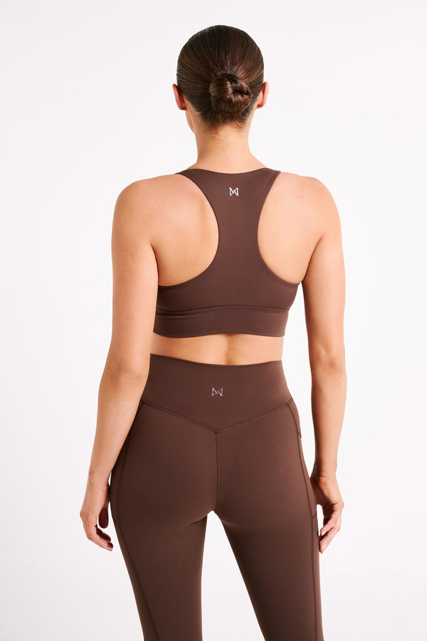 Thea Racerback Crop Top Dark Chocolate MESHKI