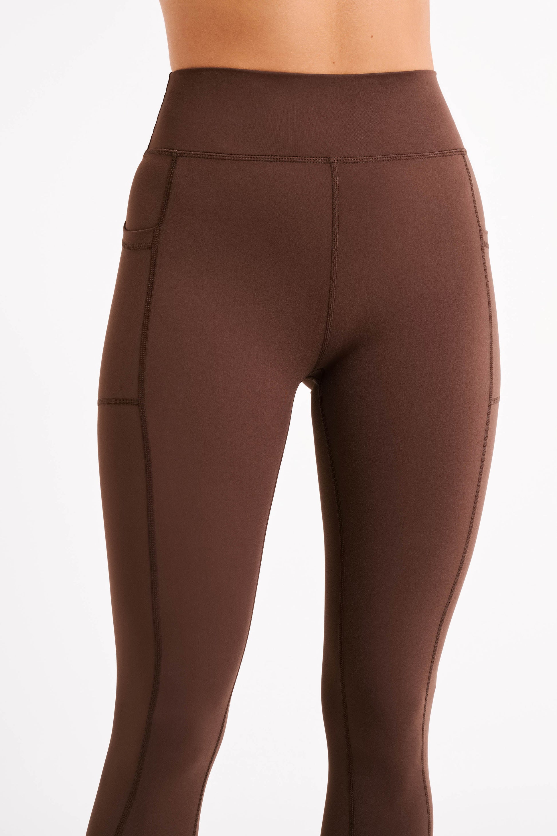 Briar V Back Leggings With Pockets - Dark Chocolate #11