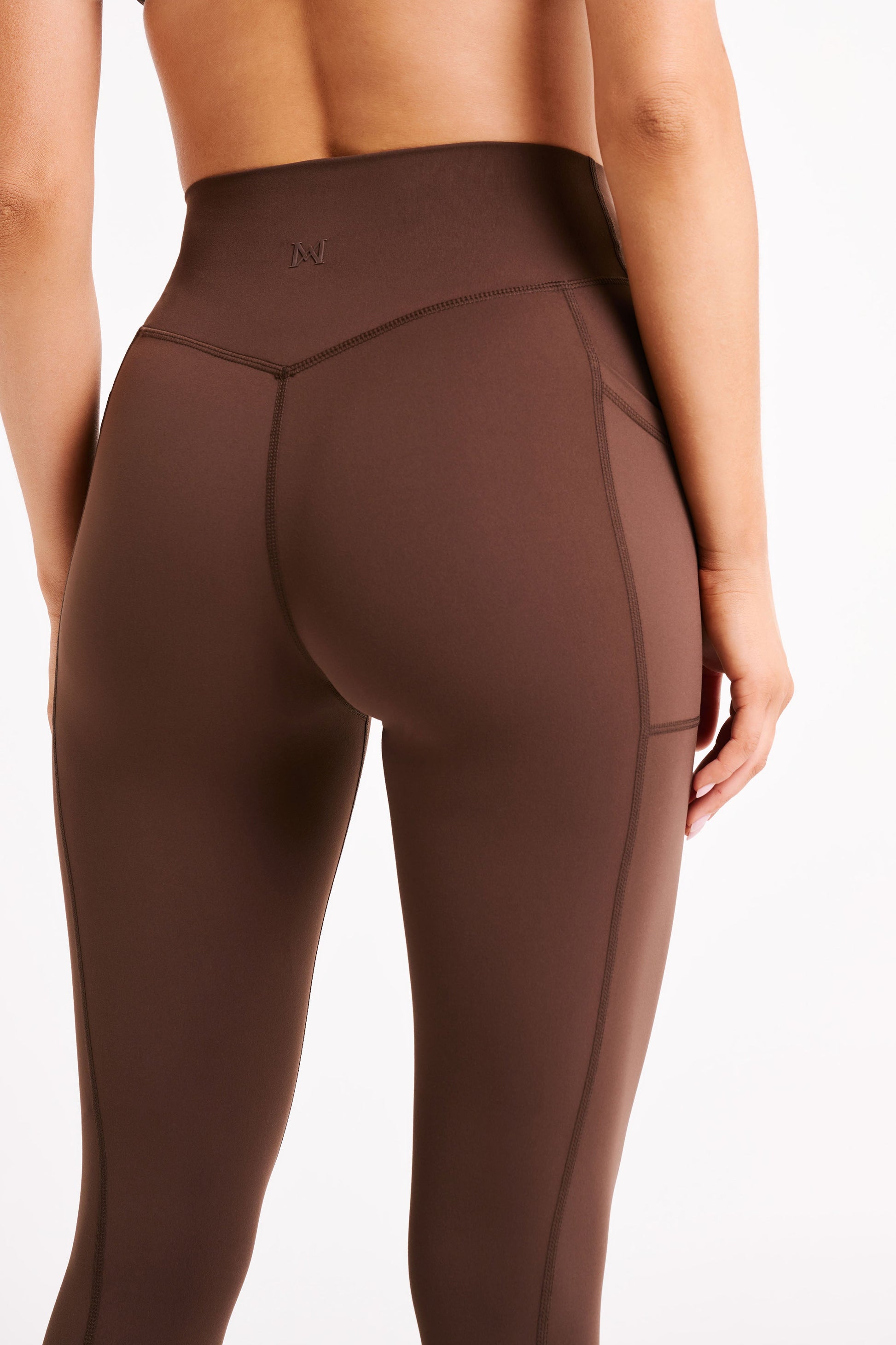 Briar V Back Leggings With Pockets - Dark Chocolate #2