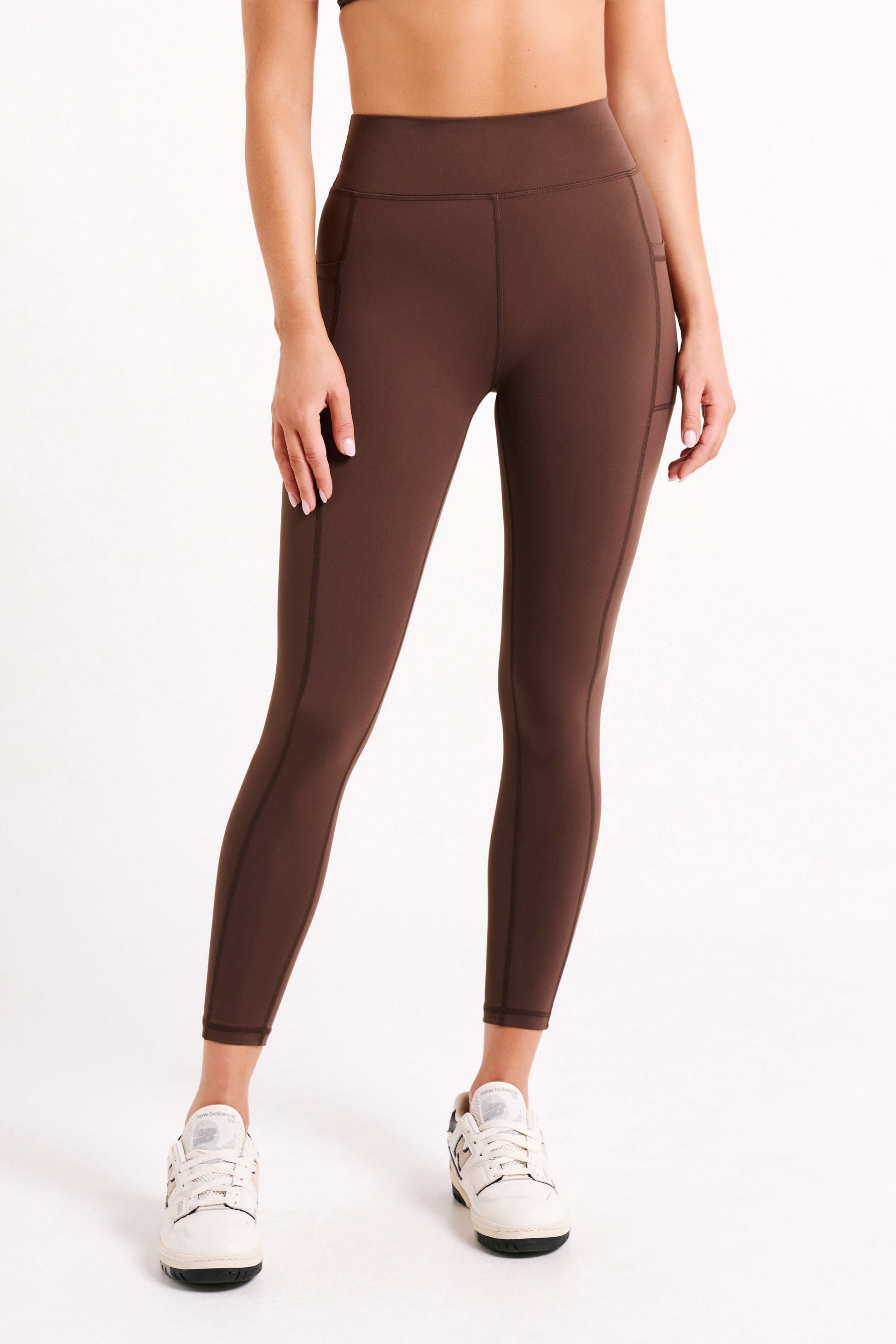 Briar V Back Leggings With Pockets - Dark Chocolate #3