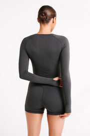 Venus Long Sleeve Top - Charcoal