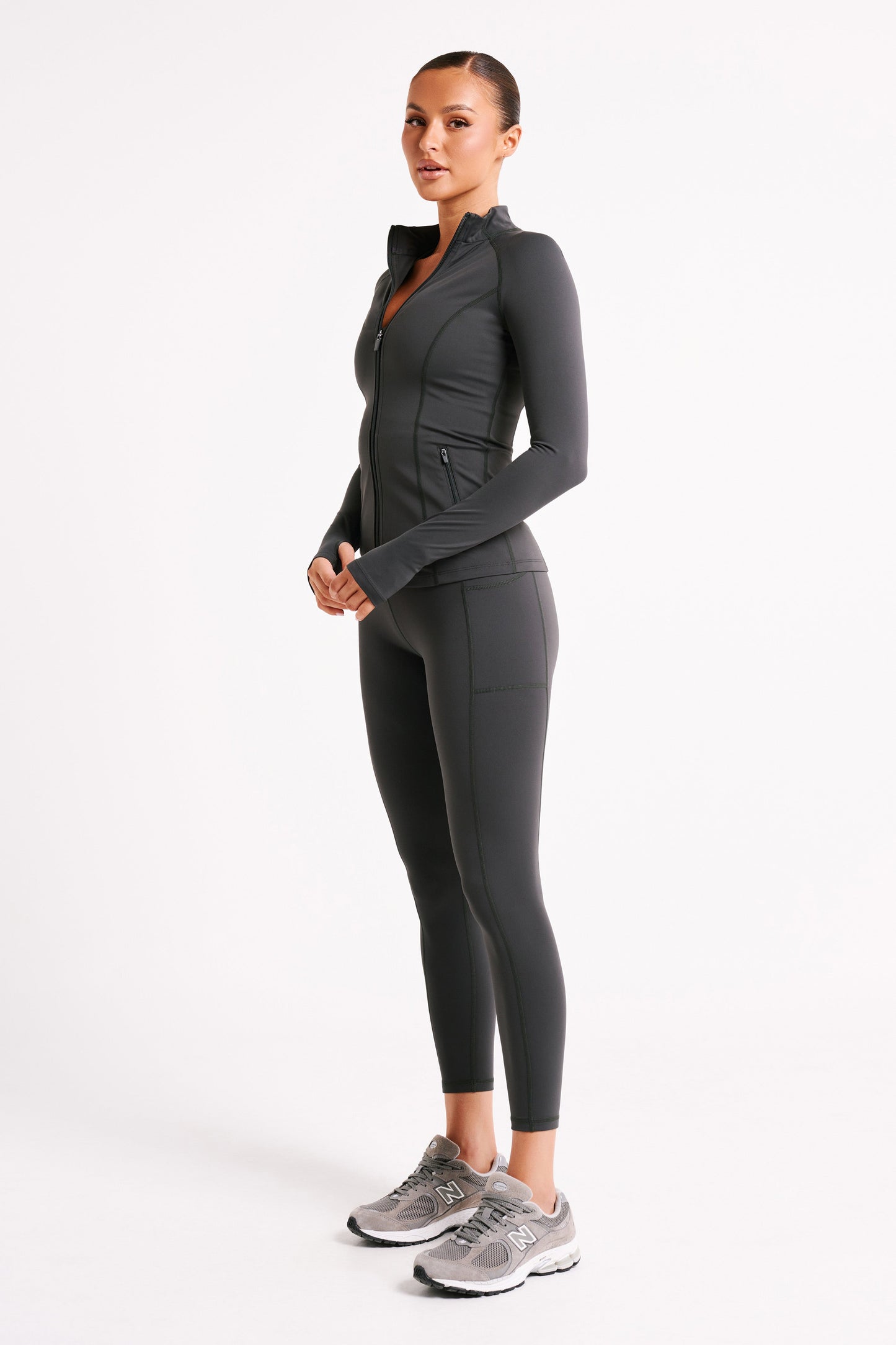 Luna Zip Up Jacket - Charcoal