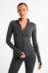Luna Zip Up Jacket - Mahogany