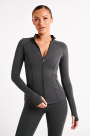 Luna Zip Up Jacket - Charcoal