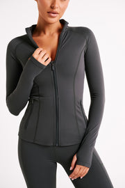 Luna Zip Up Jacket - Charcoal