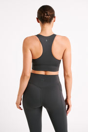 Thea Racerback Crop Top - Charcoal