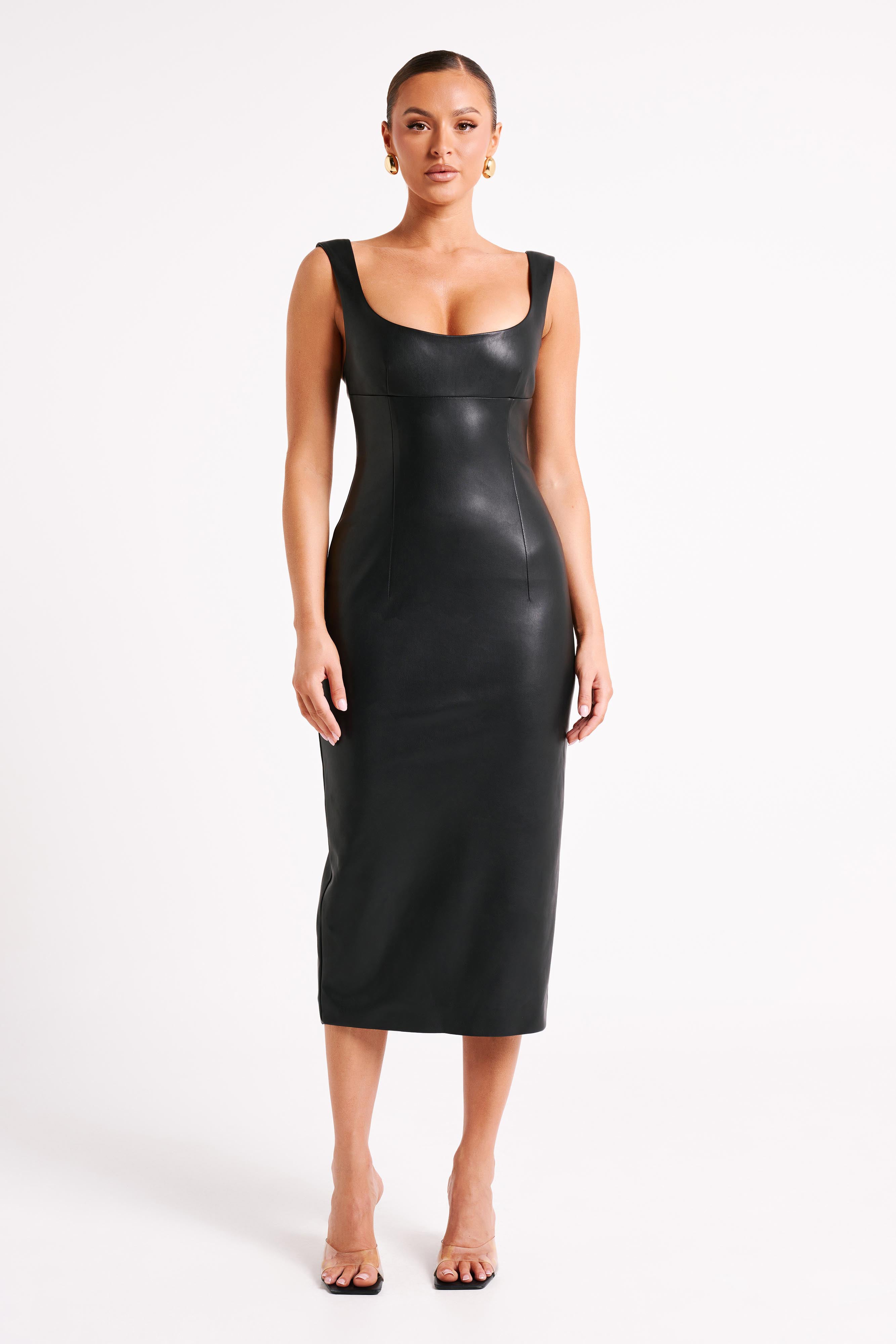 Meshki leather best sale dress