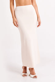 Avani Mid Rise Knit Maxi Skirt - Ivory