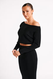 Avani Oversized One Shoulder Jumper - Black