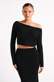 Avani Oversized One Shoulder Jumper - Black