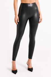 Philippa Faux Leather Skinny Pant - Black