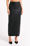 Lottie Faux Leather Maxi Skirt - Plum