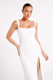 Verana Backless Satin Maxi Dress - White