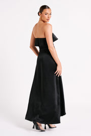 Sulianna Strapless Ruffle Midi Dress - Black