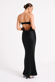 Antonella Strapless Keyhole Maxi Dress - Black