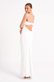 Antonella Strapless Keyhole Maxi Dress - White