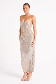 Tierra Sequin Maxi Dress - Silver