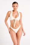 Clarita Recycled Tie Up Bikini Top - Black