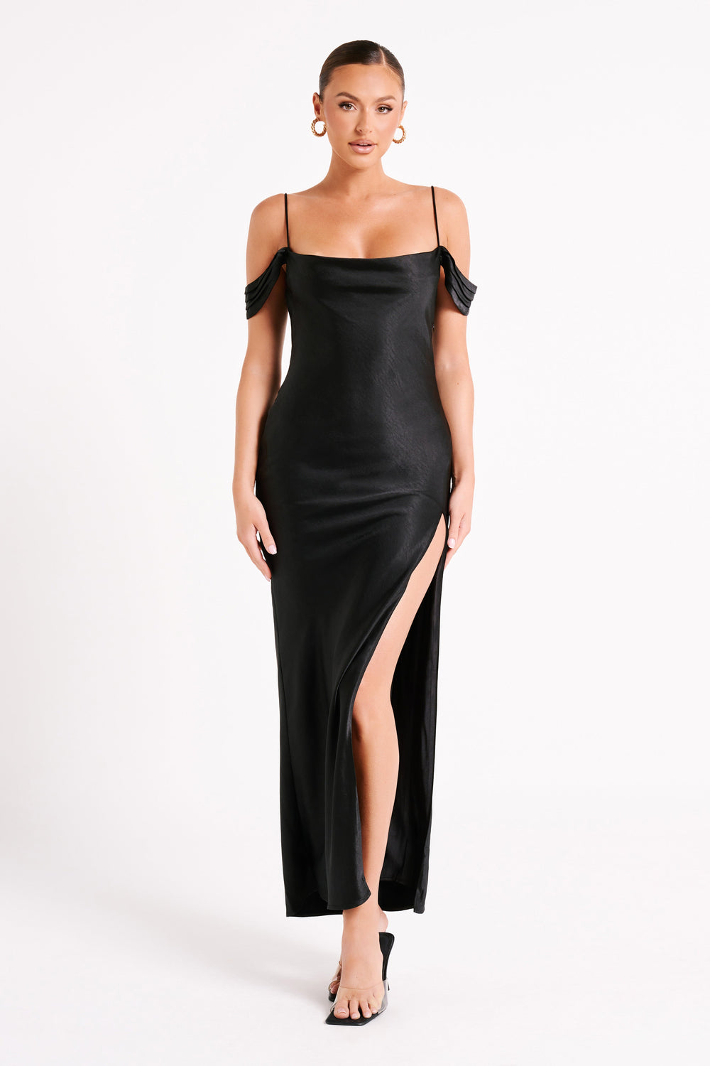 Mariposa Off Shoulder Maxi Dress - Black