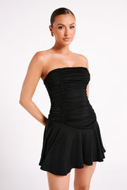 Pedra Strapless Mini Dress - Black