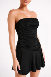Pedra Strapless Mini Dress - Black