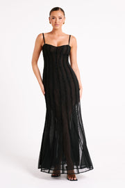Jacinta Chiffon Maxi Dress - Black
