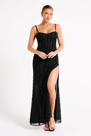 Jacinta Chiffon Maxi Dress - Black