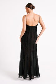 Jacinta Chiffon Maxi Dress - Black