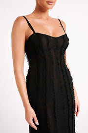 Jacinta Chiffon Maxi Dress - Black