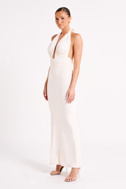 Jovanna Slinky Halter Maxi Dress - Sand