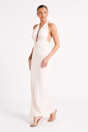 Jovanna Slinky Halter Maxi Dress - Sand