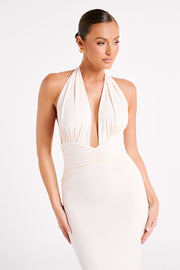 Jovanna Slinky Halter Maxi Dress - Sand
