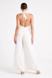 Blanca Linen Halter Jumpsuit - White