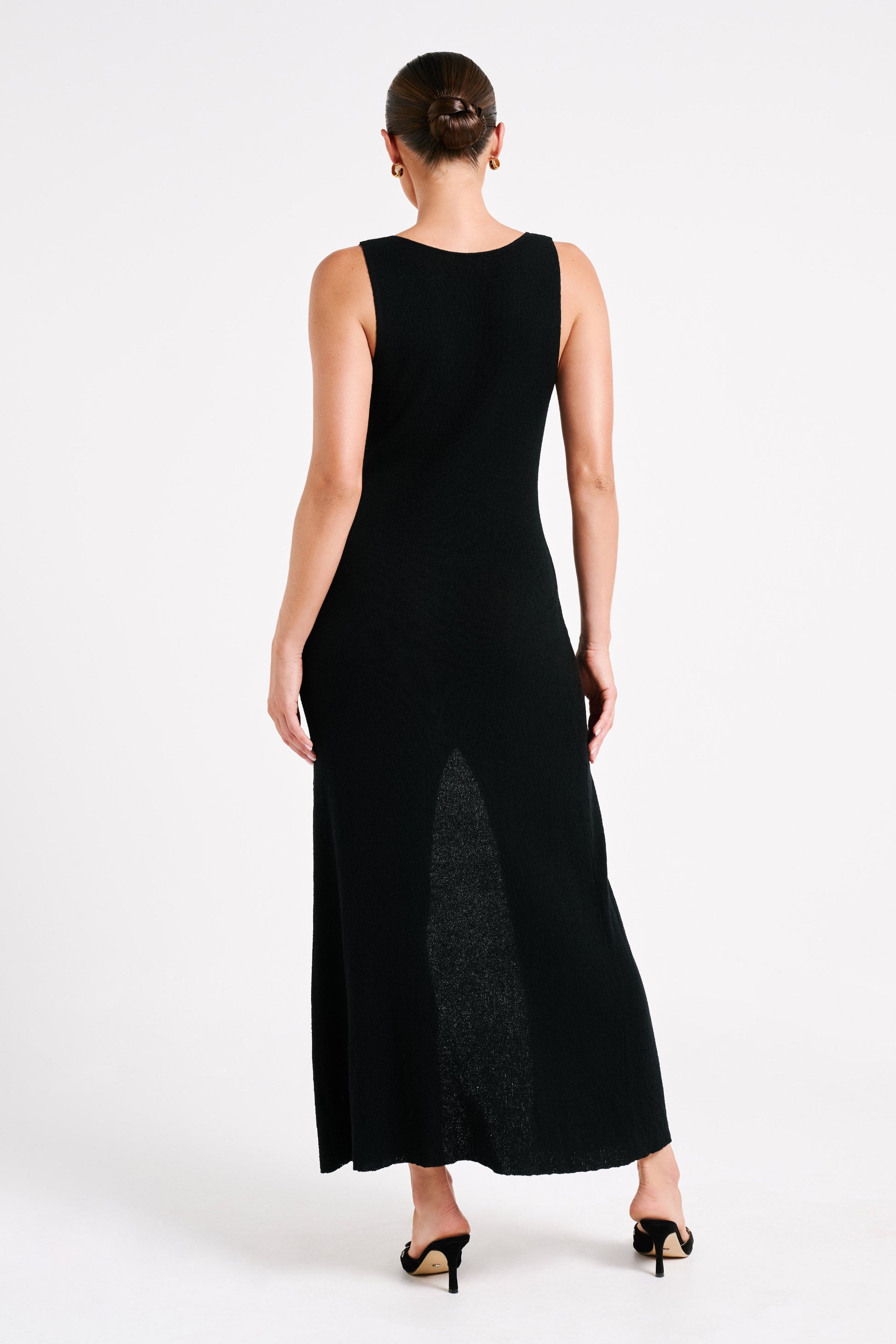 Antonia Buttoned Knit Maxi Dress - Black #3