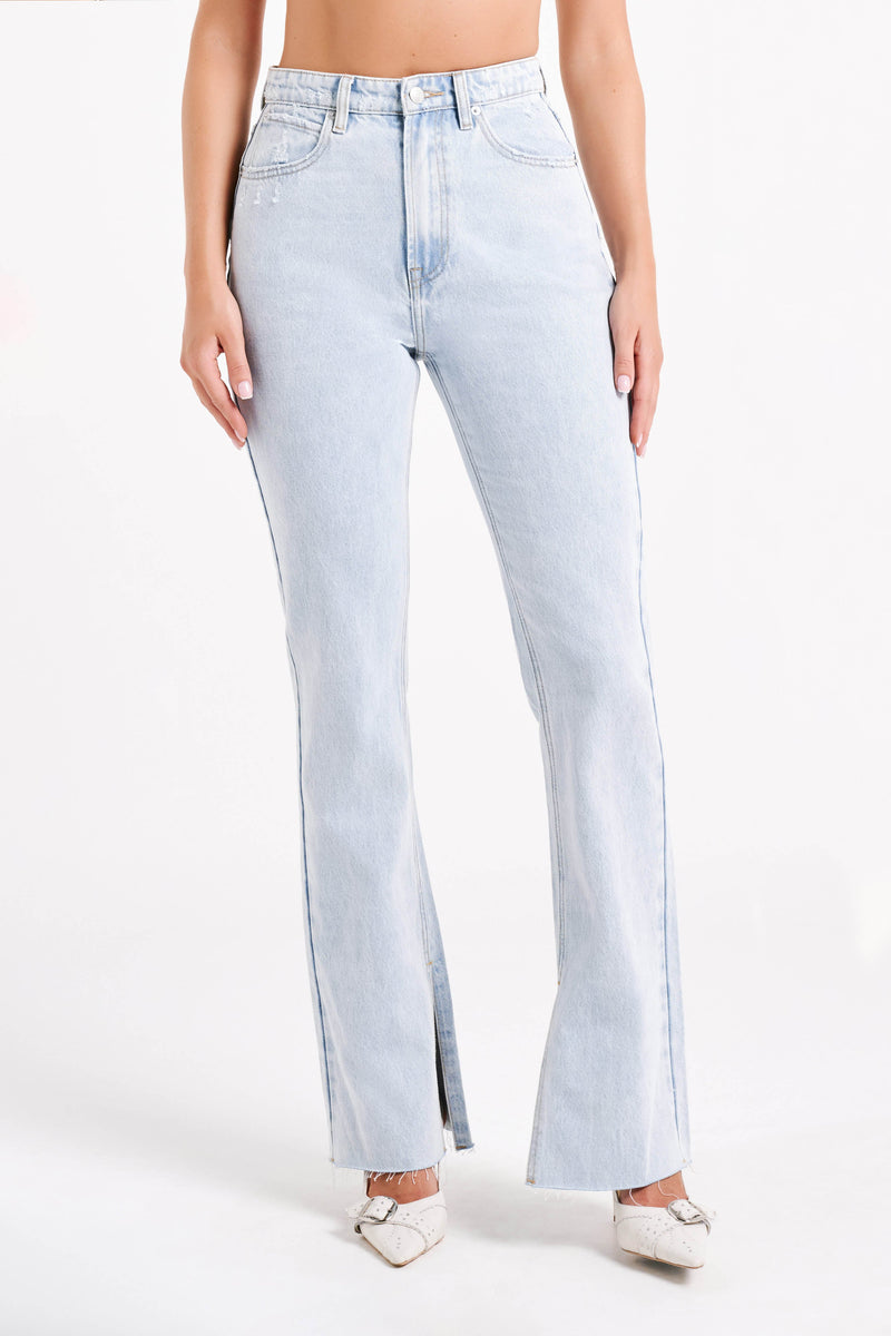 Lauren Straight Leg Jeans - Light Blue - MESHKI