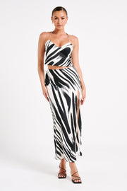 Felicia Printed Halter Top - Abstract Print