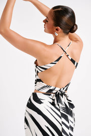 Felicia Printed Halter Top - Abstract Print