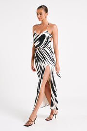 Felicia Printed Halter Top - Abstract Print