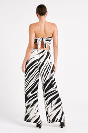 Marciela Printed Satin Straight Leg Pant - Abstract Print