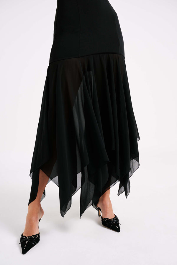 Minka Chiffon Maxi Dress - Black