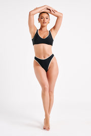 Santina Recycled Contrast Bikini Top - Black