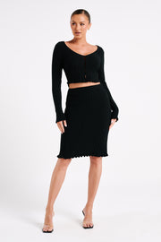 Silvia Knit Midi Skirt - Black